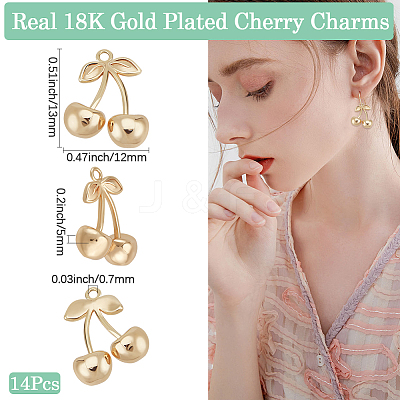 14Pcs Brass Charms KK-BBC0017-51-1