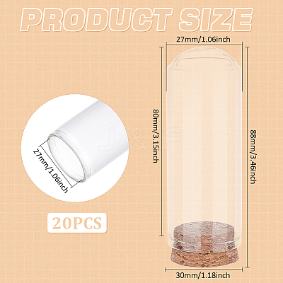 20Pcs Empty Glass Test Tubes AJEW-BC0006-87-1
