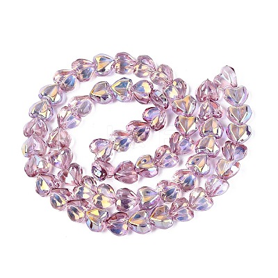 Electroplate Transparent Glass Beads Strands EGLA-N056-01A-05-1