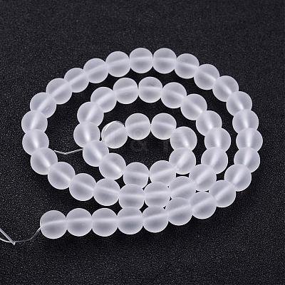 Frosted Glass Bead Strands GLAA-G016-10mm-01-1