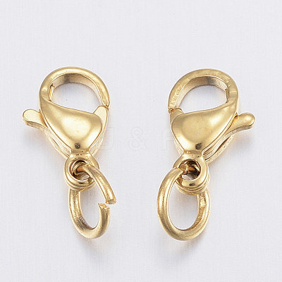 Ion Plating(IP) 304 Stainless Steel Lobster Claw Clasps X-STAS-P139-A9-G-1
