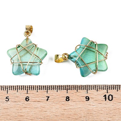 Lampwork Pendants GLAA-T023-06G-1