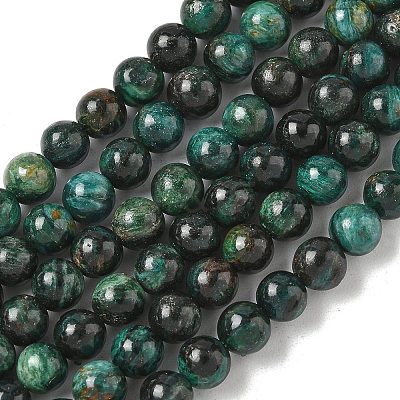Natural Fuchsite Beads Strands G-G271-B03-6mm-1
