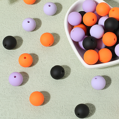 Rubberized Style Imitated Silicone Acrylic Beads MACR-PA0001-06A-04-1