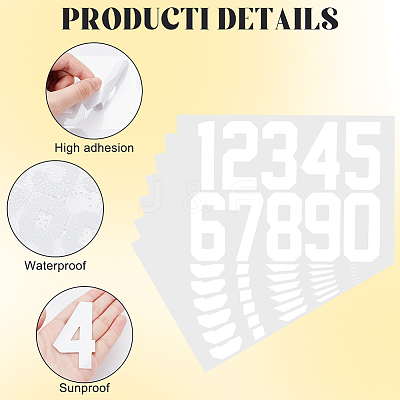 Number 0~9 PET Self-Adhesive Reflective Mailbox Stickers DIY-WH20010-26B-01-1