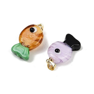 Handmade Lampwork Pendants LAMP-A007-01G-03-1