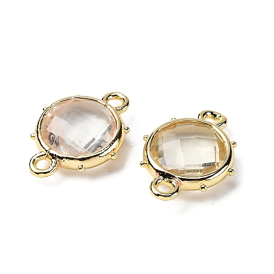 Brass Natural Gemstone Connector Charms KK-Z096-01G-1