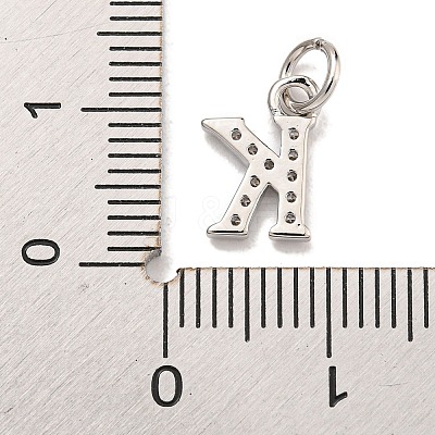 Initial Letter Brass with Cubic Zirconia Charms KK-Q814-26K-P-1