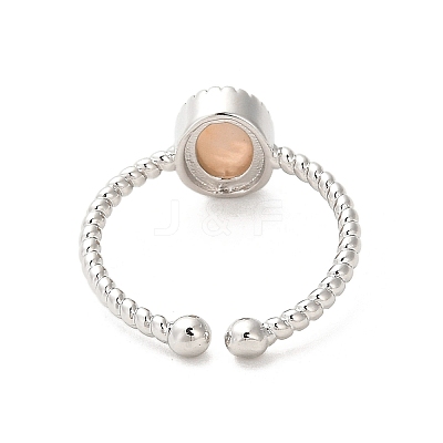 Natural Sunstone Open Cuff Ring RJEW-M166-04P-B-1