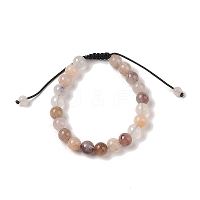 8mm Round Natural Purple Quartz Braided Bead Bracelets BJEW-C067-01B-25-1