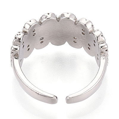 Brass Micro Pave Cubic Zirconia Cup Peg Ring Settings KK-N274-24P-1