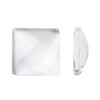 Transparent Glass Square Cabochons GGLA-S022-15mm-1