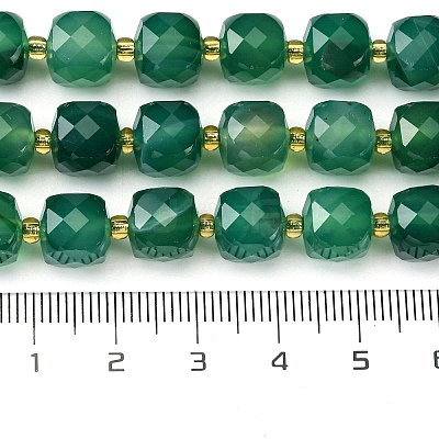 Natural Dyed & Heated Green Onyx Agate Beads Strands G-Q010-A16-01-1
