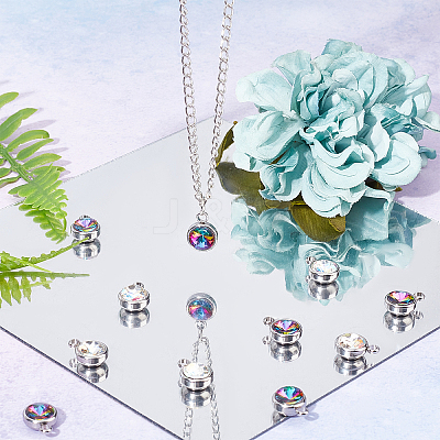 16Pcs 2 Color Glass Charms GLAA-DC0001-02-1