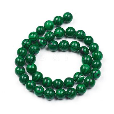 Synthetic Malachite Beads Strands G-G832-01-8mm-1