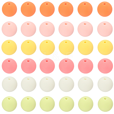 Rubberized Style Imitated Silicone Acrylic Beads MACR-PA0001-06A-03-1