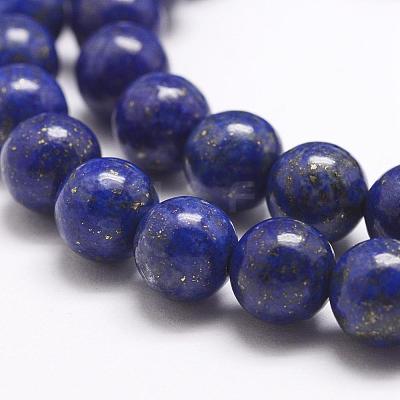 Natural Dyed Lapis Lazuli Bead Strands G-G953-04-10mm-1