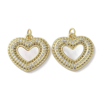 Brass Micro Pave Cubic Zirconia Pendants KK-G485-34L-G-1
