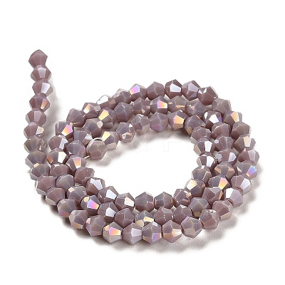Opaque Solid Color Electroplate Glass Beads Strands EGLA-A039-P4mm-B13-1