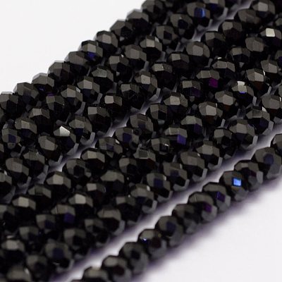 Natural Black Spinel Beads Beads Strands G-F460-19-1