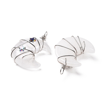 Natural Quartz Crystal Pendants X-G-B023-01P-08-1