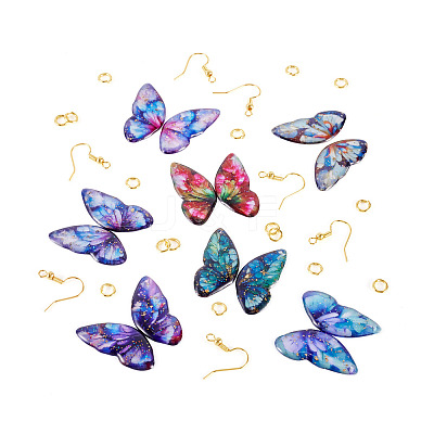 DIY Butterfly Wings Epoxy Resin Dangle Earring Making Kits DIY-TA0012-74-1
