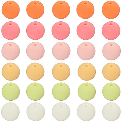 Rubberized Style Imitated Silicone Acrylic Beads MACR-PA0001-06B-03-1