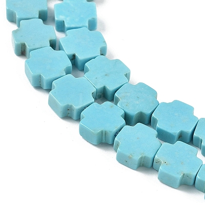 Geark Cross Natural Magnesite Beads Strands G-N0131-04D-1