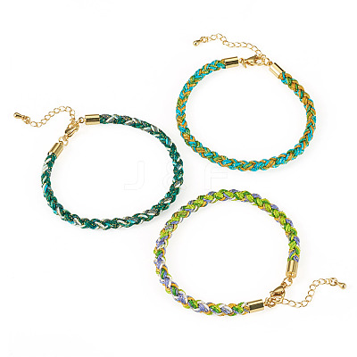 3Pcs 3 Colors 4MM Braided Nylon Cord Bracelets FIND-TA0009-49-1