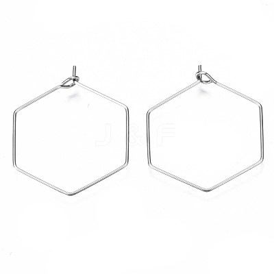 304 Stainless Steel Hoop Earring Findings STAS-S117-009B-01-1