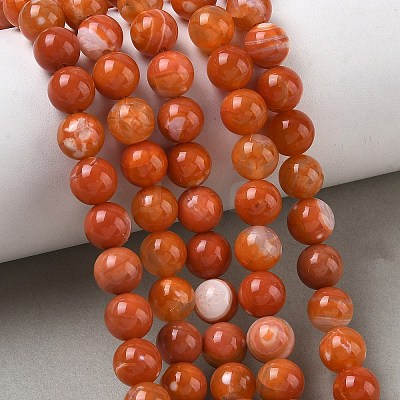 Natural Agate Beads Strands G-G754-06-8mm-1