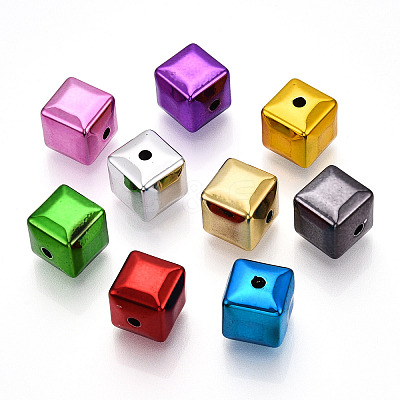 UV Plating Oapque Acrylic Beads X-PACR-T017-08-1