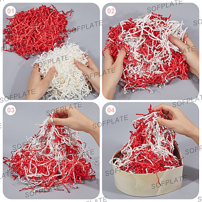 4 Sets 2 Colors Christmas Themed Paper Shredded Paper Filler OCOR-SP0001-07-1