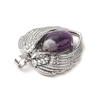 Natural Amethyst Teardrop Pendants KK-K331-02P-08-1