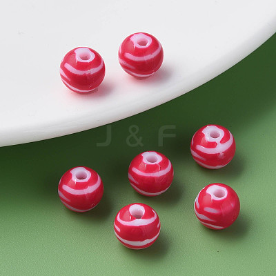 Opaque Striped Acrylic Beads MACR-S373-27D-03-1