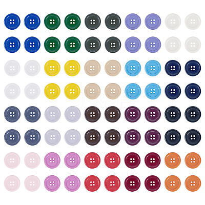 80Pcs 20 Colors 4-Hole Resin Buttons BUTT-TA0001-29A-1