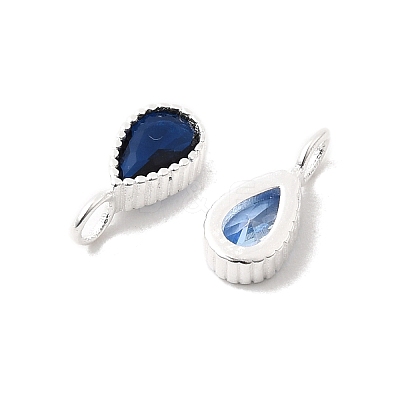 925 Sterling Silver Micro Pave Cubic Zirconia Teardrop Charms STER-K188-06S-1