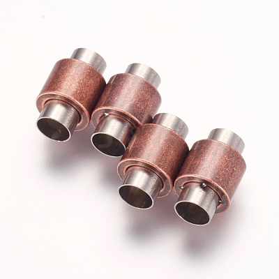 304 Stainless Steel Magnetic Clasps with Glue-in Ends STAS-F124-03-1