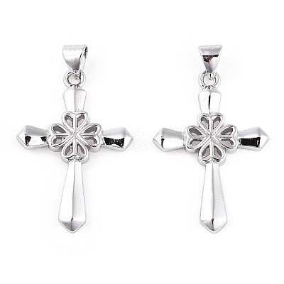 Rhodium Plated 925 Sterling Silver Pendants STER-T007-42P-1