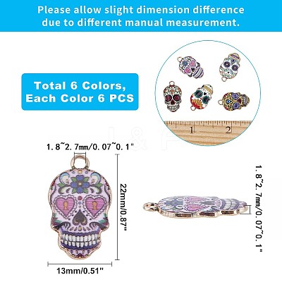 Alloy Enamel Charms ENAM-PH0001-50LG-RS-1