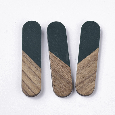 Resin & Walnut Wood Cabochons RESI-Q210-014A-A01-1