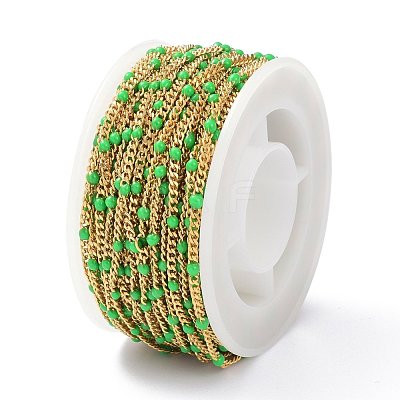 Ion Plating(IP) 304 Stainless Steel Enamel Curb Chains CHS-P013-01G-10-1