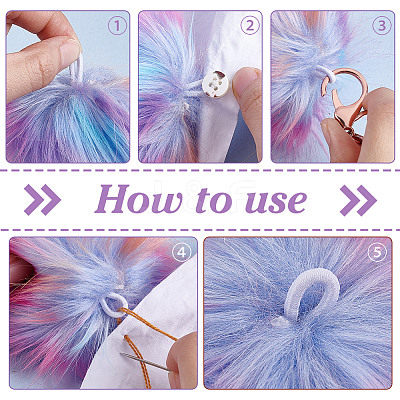 15Pcs 3 Styles Faux Fox Fur Soft Pompom Ball FIND-PH0027-60-1
