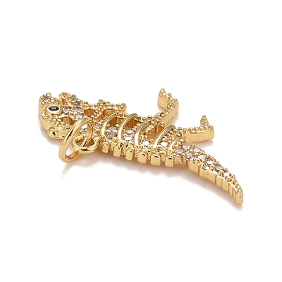 Rack Plating Brass Cubic Zirconia Pendants KK-E262-05G-1
