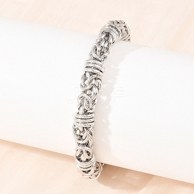 304 Stainless Steel Byzantine Chain Bracelets for Women Men BJEW-H643-09P-1