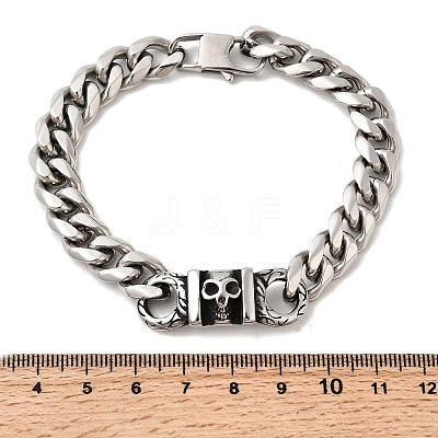 304 Stainless Steel Cuban Link Chains Bracelets BJEW-A092-02P-1