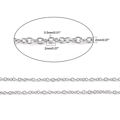 Tarnish Resistant 304 Stainless Steel Cable Chains CHS-R003-0.5mm-1