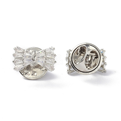 Sparkling Bowknot Brooch Pin JEWB-K006-04P-1