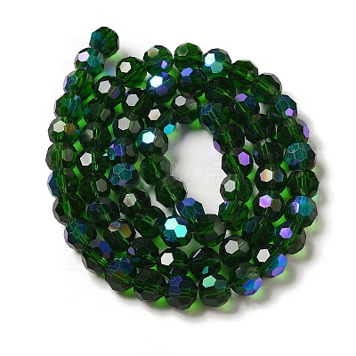 Electroplate Transparent Glass Beads Strands EGLA-A035-T8mm-L10-1