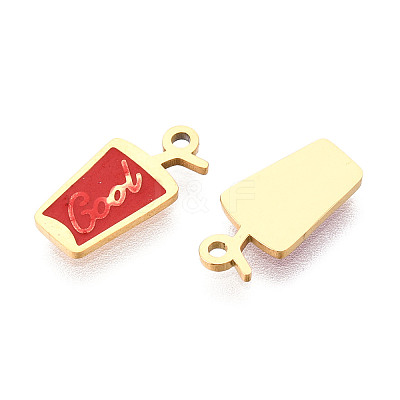 304 Stainless Steel Enamel Charms STAS-T065-66G-01-1